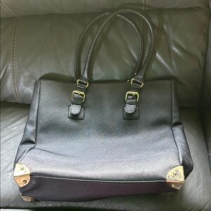 Aldo Black Tote with Gold Accents